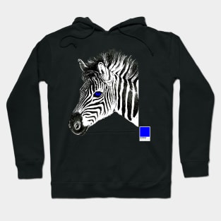 ZEBRA BLUE - white full  by COLORBLIND WorldView Hoodie